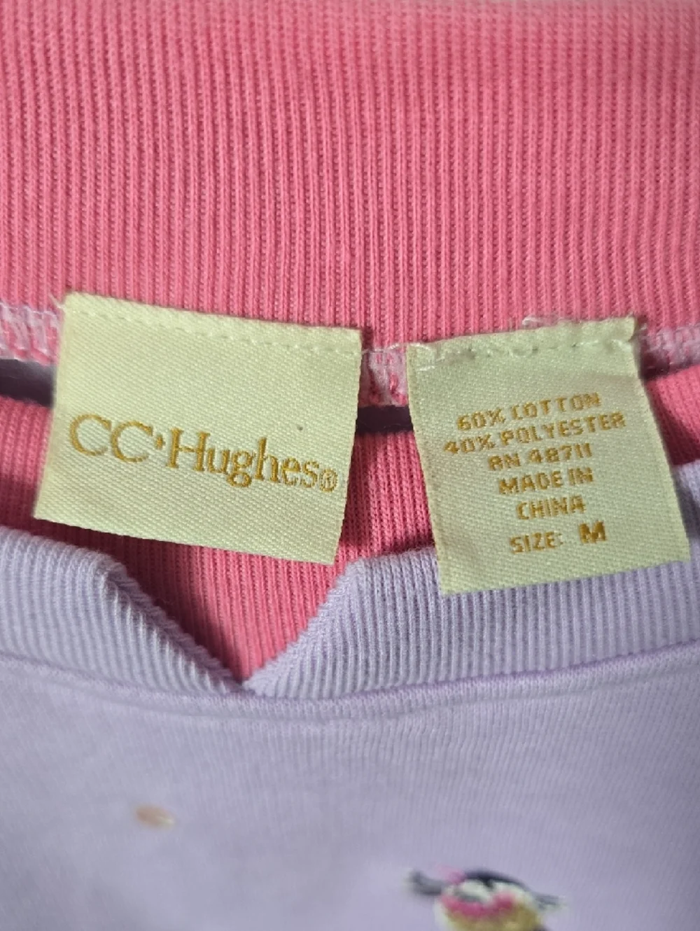 CC Hughes Vintage Embroidered Floral Crewneck Sweatshirt Grandma Granny Medium